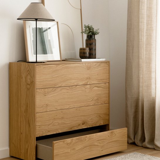 Kenay Home Cómoda 4 Cajones Roble Personalizable