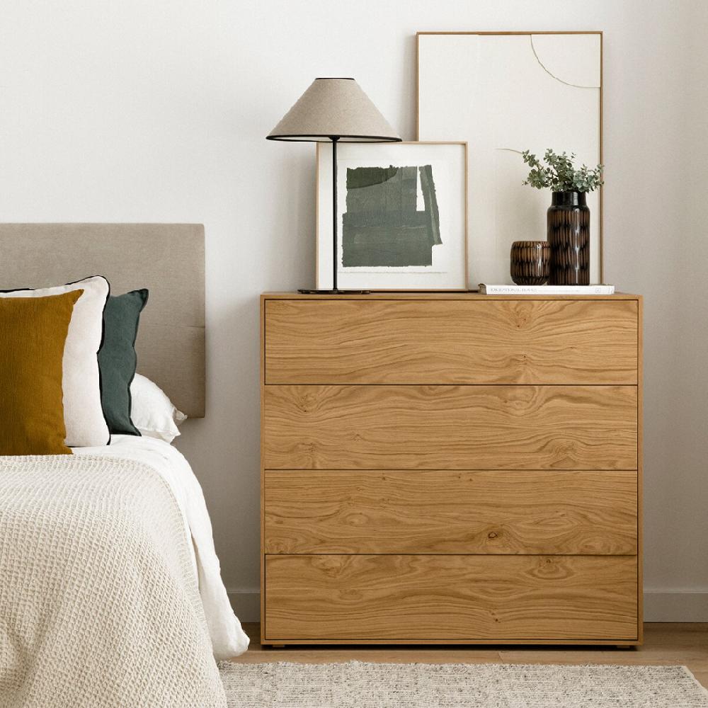 kenay home Cómoda 4 cajones roble personalizable
