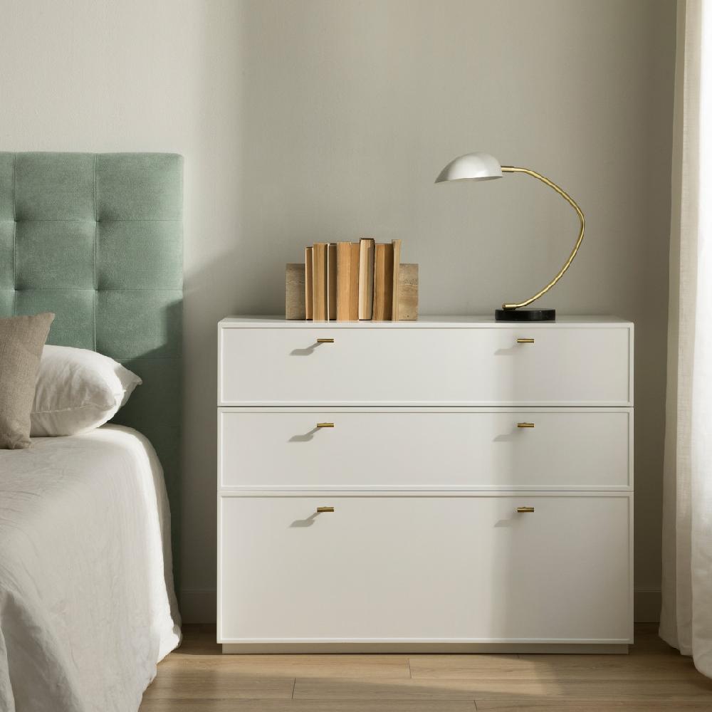 kenay home Cómoda blanca 3 cajones