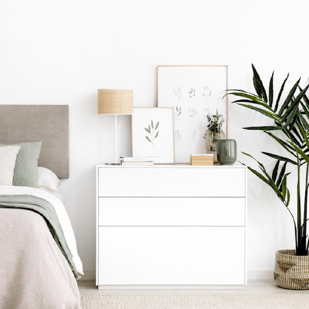 kenay home Cómoda blanca 3 cajones