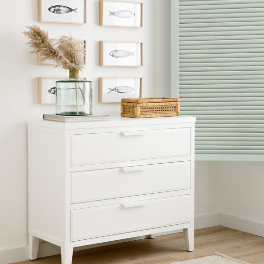 Kenay Home Cómoda Blanca 3 Cajones