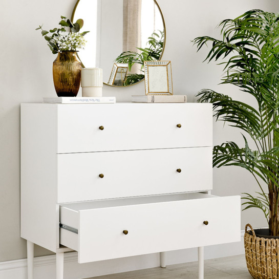 Kenay Home Cómoda Blanca 3 Cajones