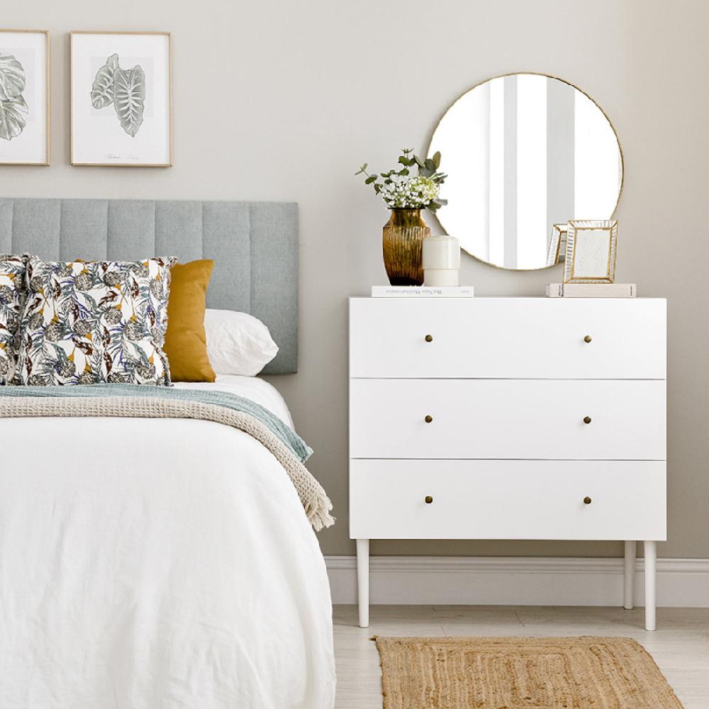 kenay home Cómoda blanca 3 cajones