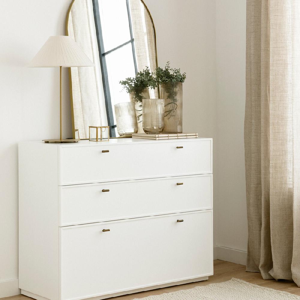 kenay home Cómoda blanca 3 cajones