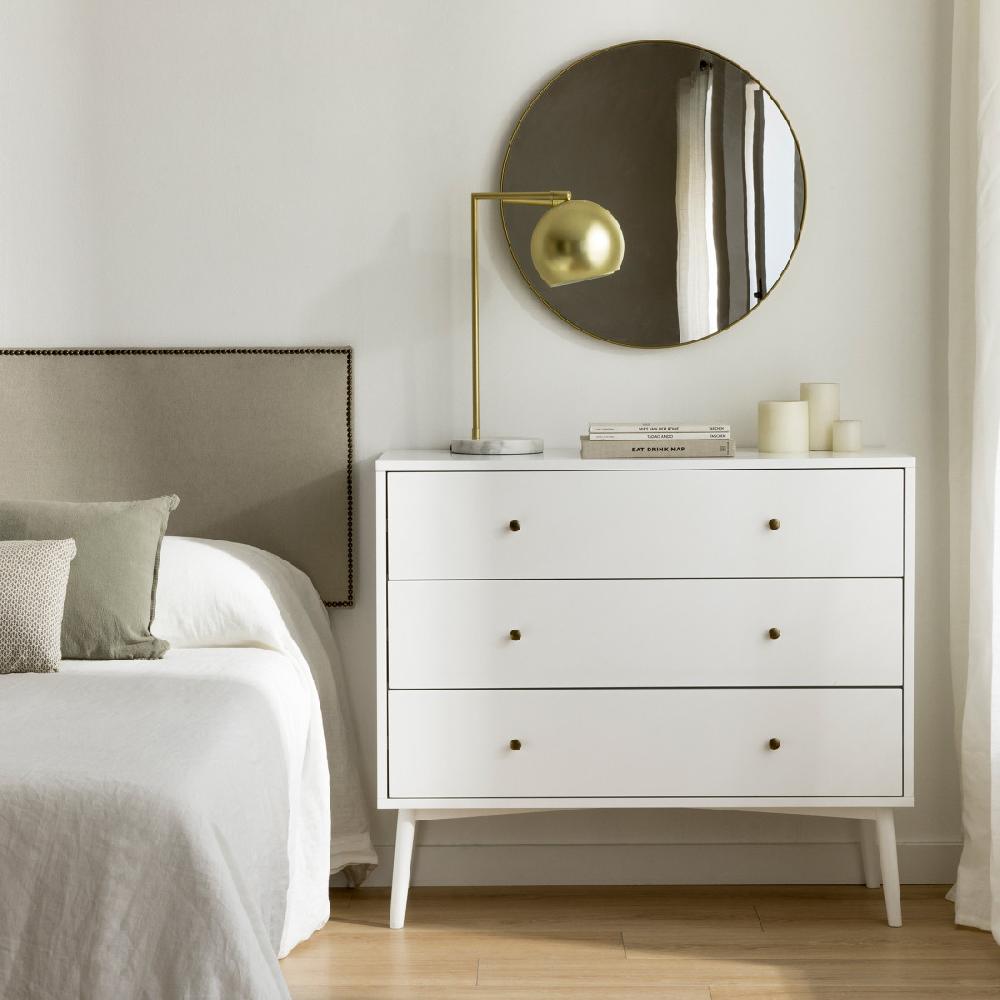 kenay home Cómoda blanca 3 cajones