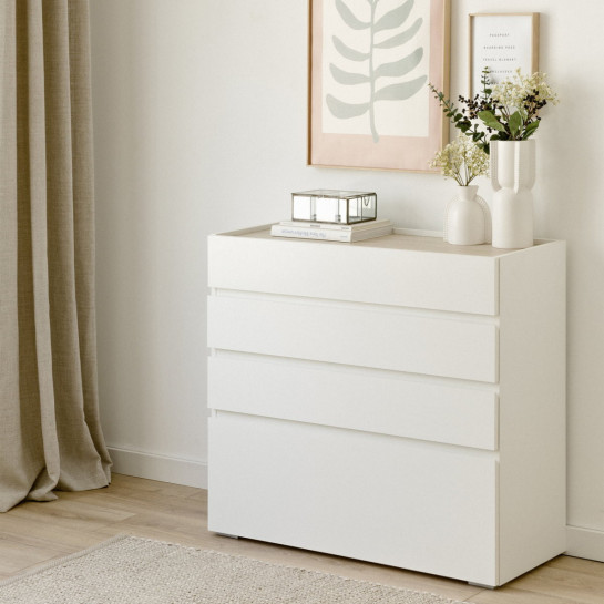 Kenay Home Cómoda Blanca 4 Cajones