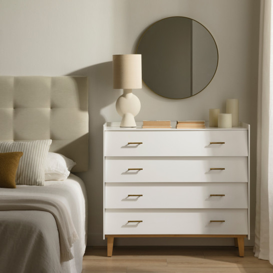 Kenay Home Cómoda Blanca 4 Cajones