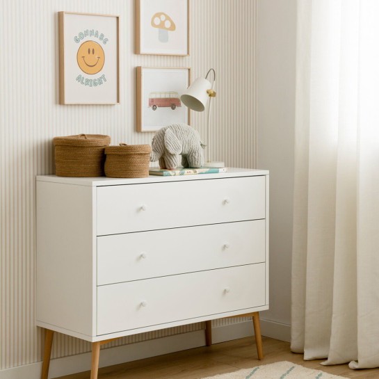 Kenay Home Cómoda Blanca Y Natural Infantil