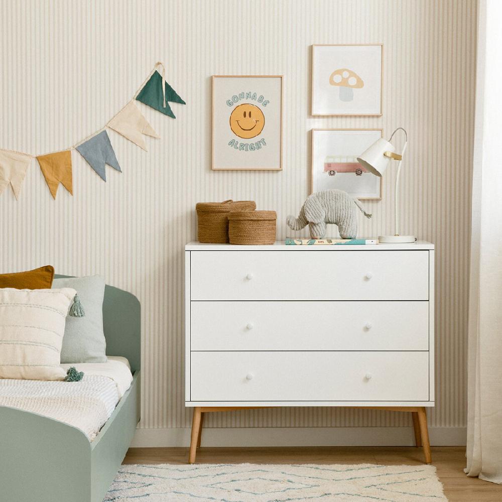kenay home Cómoda blanca y natural infantil