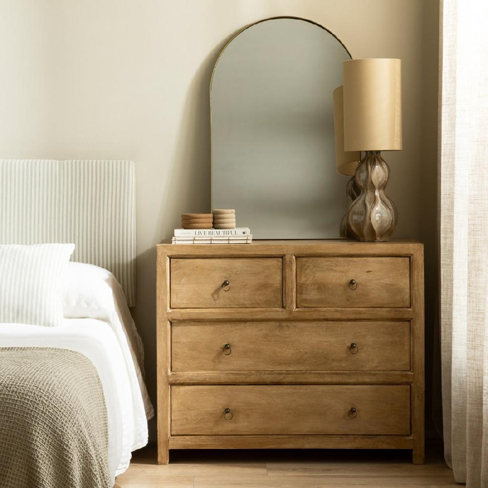 kenay home Cómoda natural 4 cajones