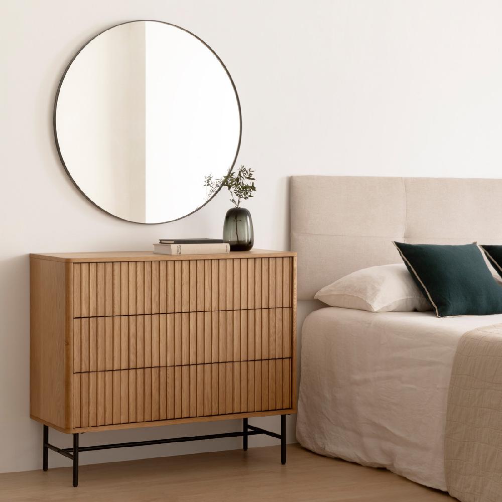 kenay home Cómoda roble 3 cajones