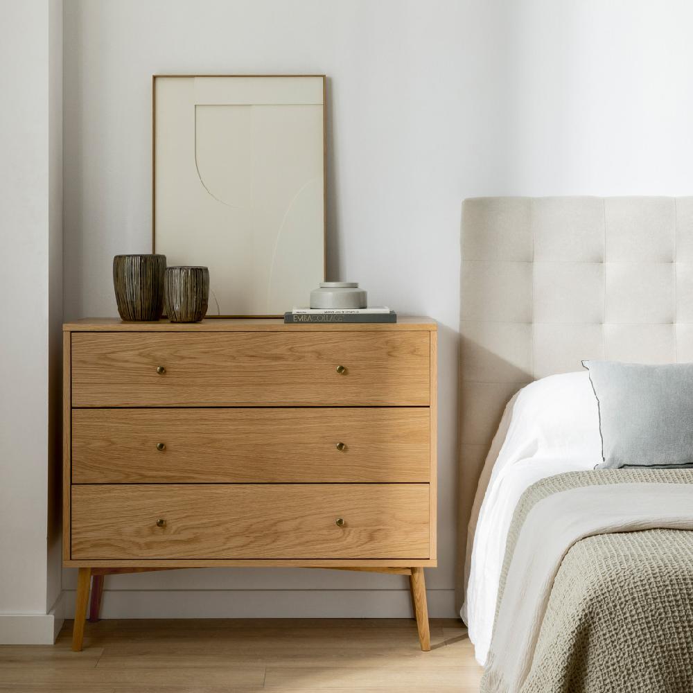 kenay home Cómoda roble 3 cajones