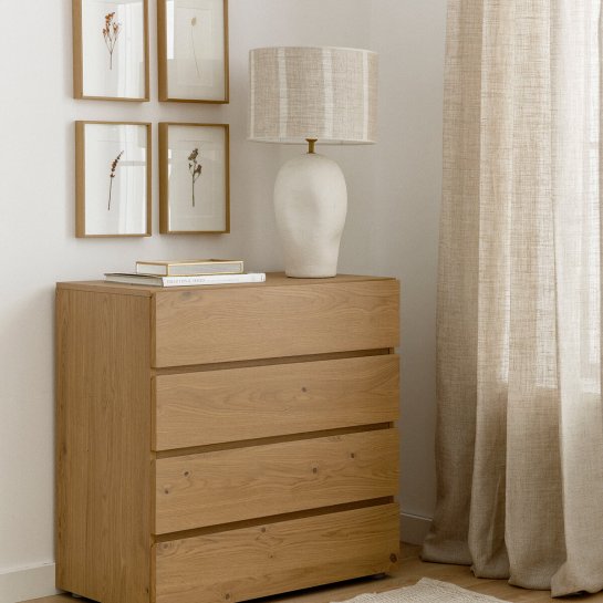 Kenay Home Cómoda Roble 4 Cajones