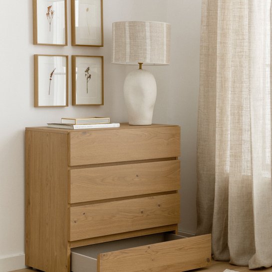 Kenay Home Cómoda Roble 4 Cajones