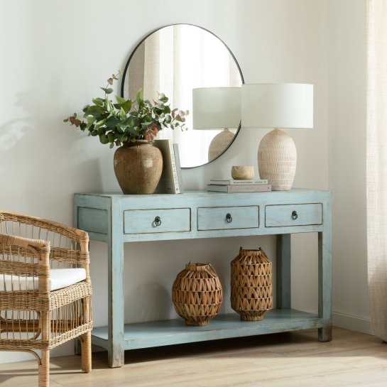 Kenay Home Consola Azul 3 Cajones