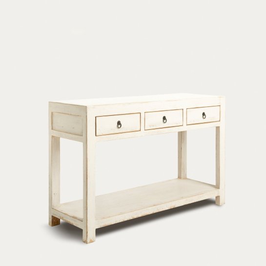 Kenay Home Consola Blanca 3 Cajones