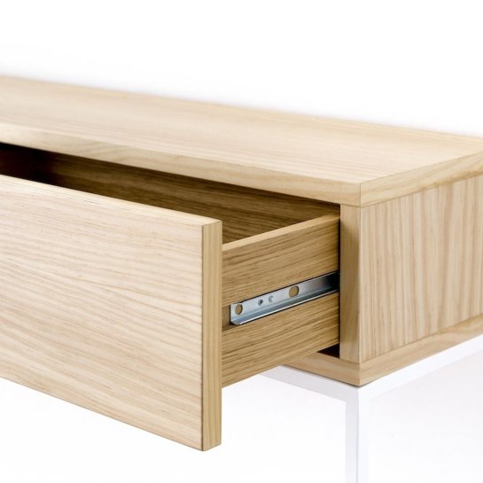 Kenay Home Consola Blanca/natural 2 Cajones