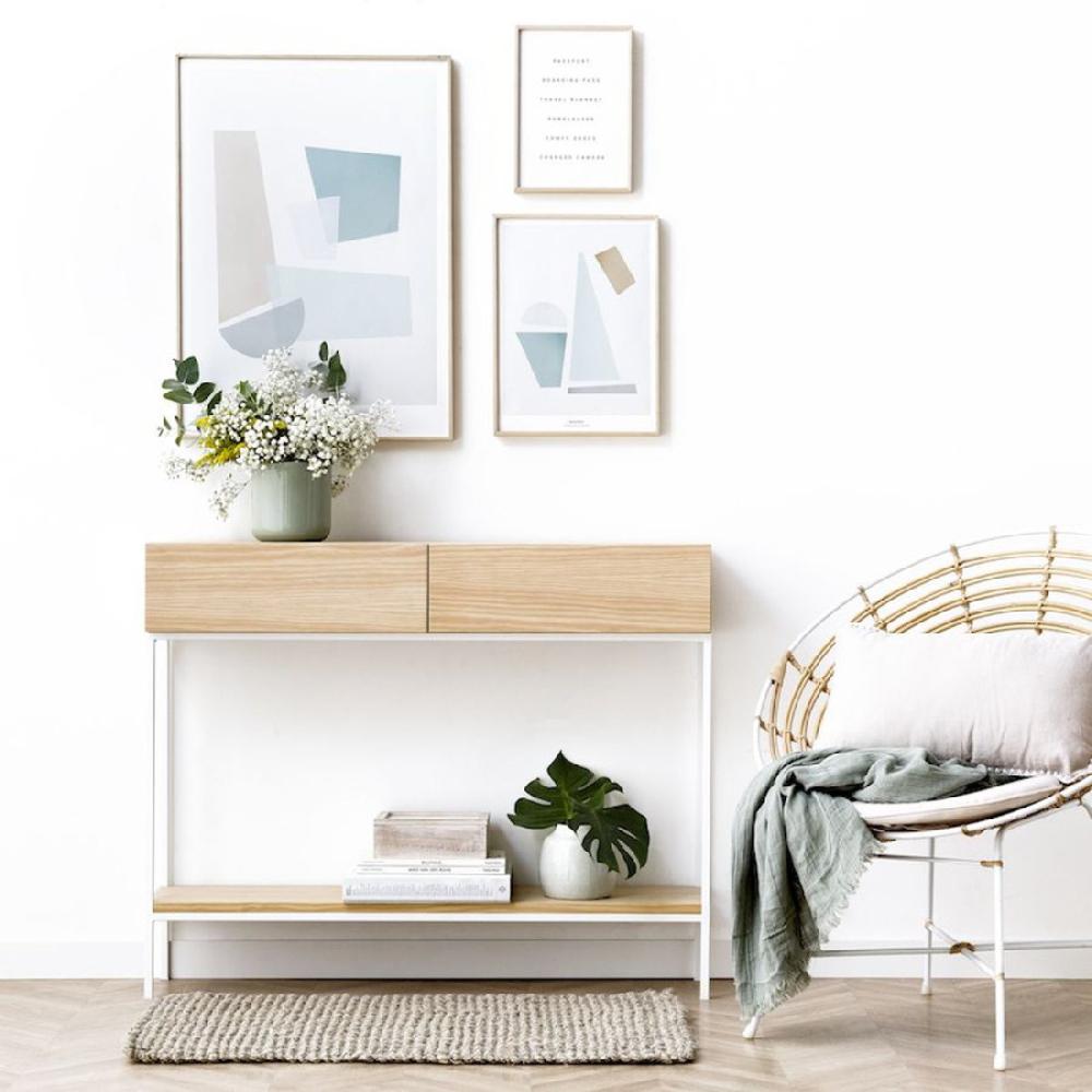 kenay home Consola blanca/natural