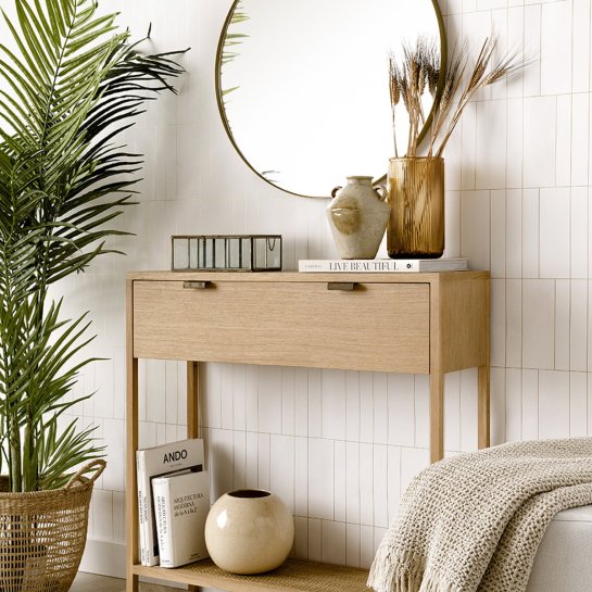 Kenay Home Consola Roble 1 Cajón