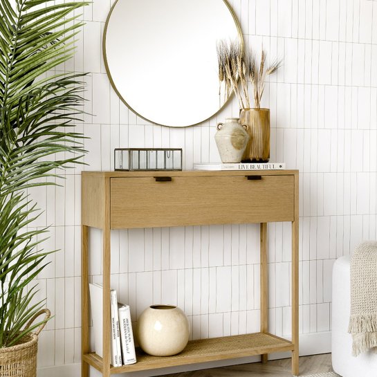 Kenay Home Consola Roble 1 Cajón