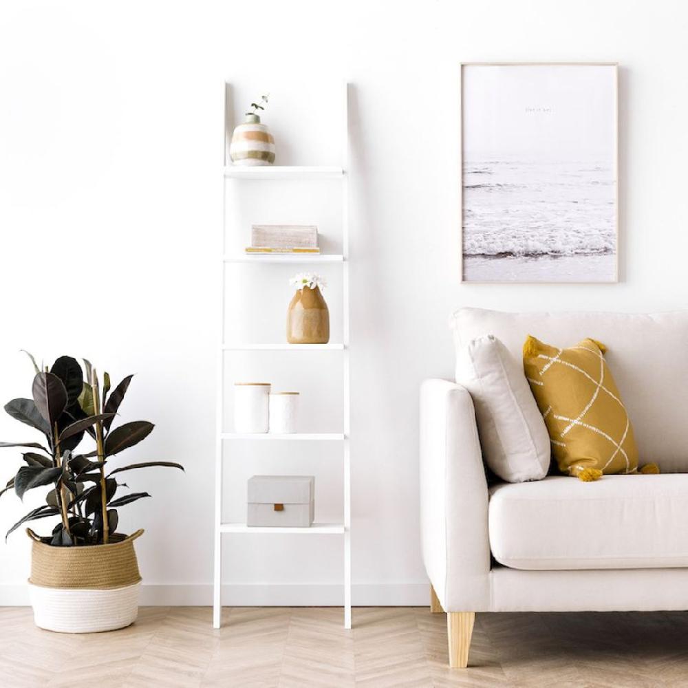 kenay home Escalera estantería blanca