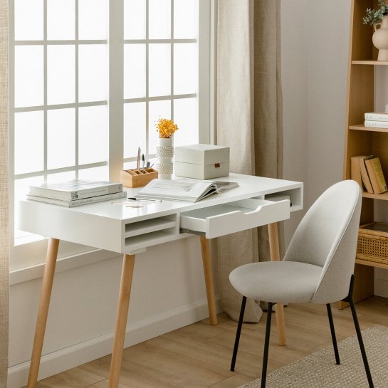 Kenay Home Escritorio Blanco Fresno