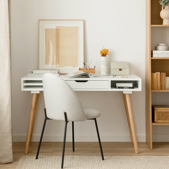 Kenay Home Escritorio Blanco Fresno