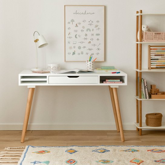 Kenay Home Escritorio Blanco Fresno Infantil