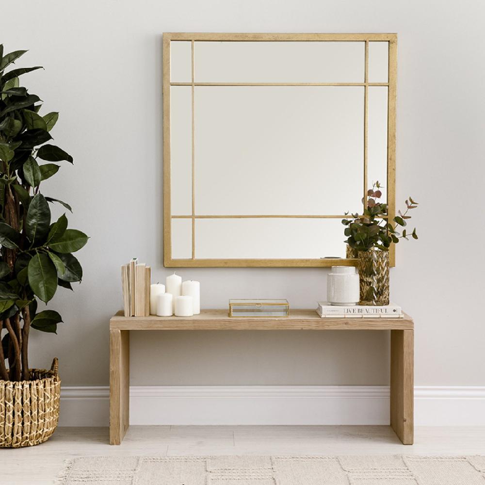 kenay home Espejo dorado 90x90