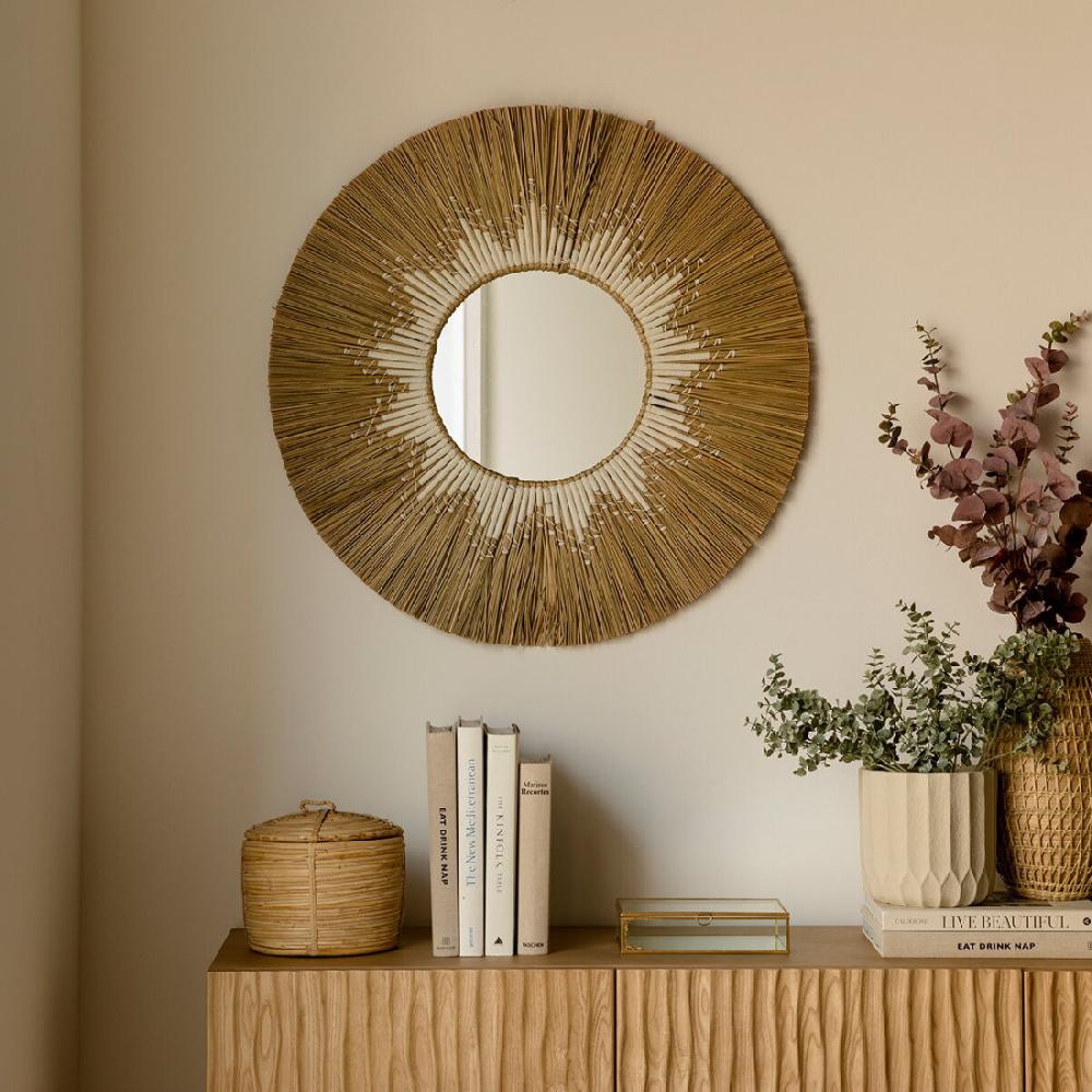 kenay home Espejo fibras blanco grande