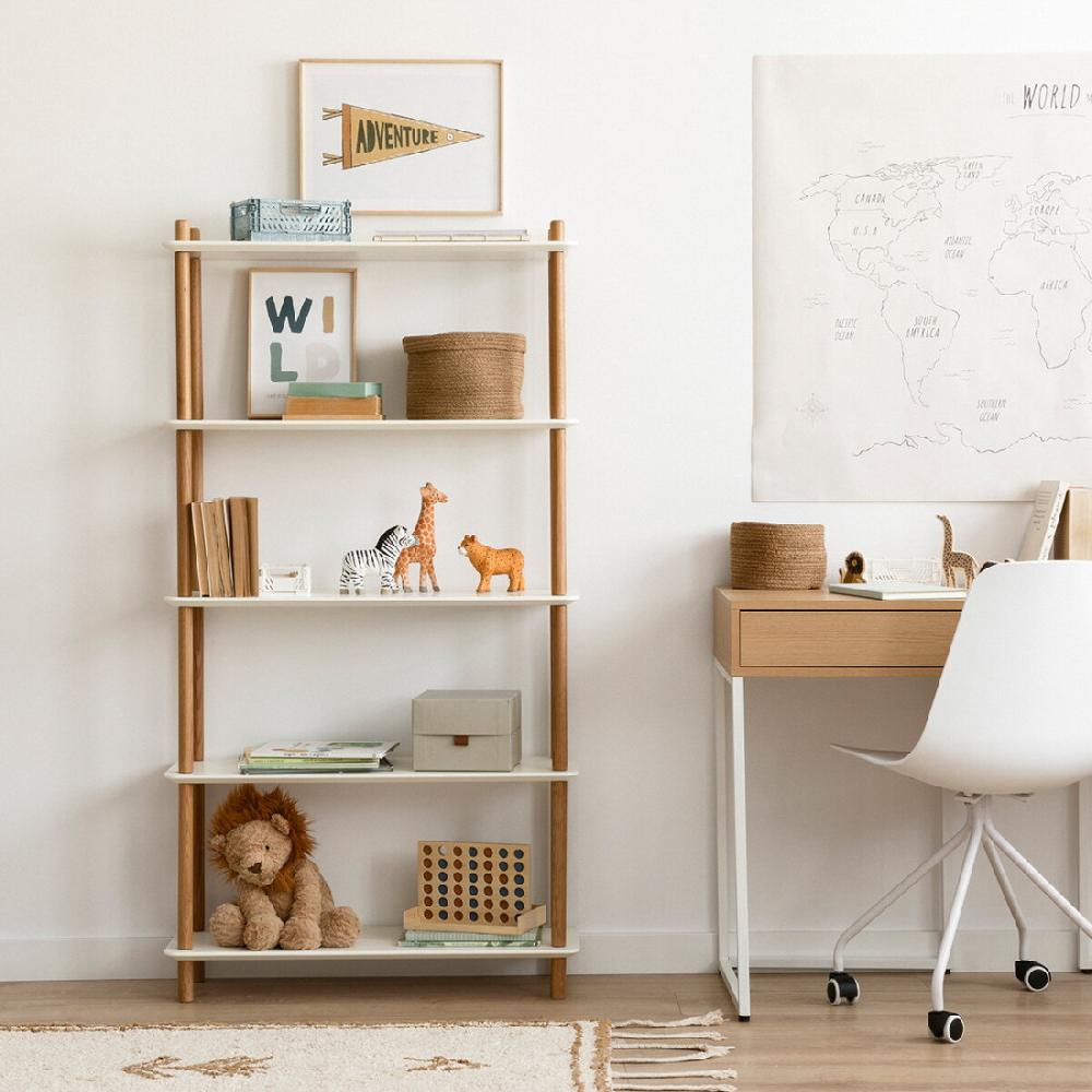 kenay home Estantería 149 blanco-natural infantil