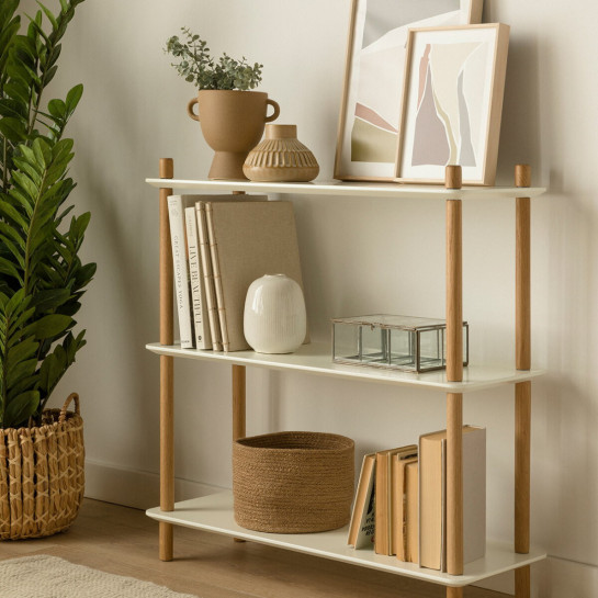 Kenay Home Estantería 82 Blanco-natural