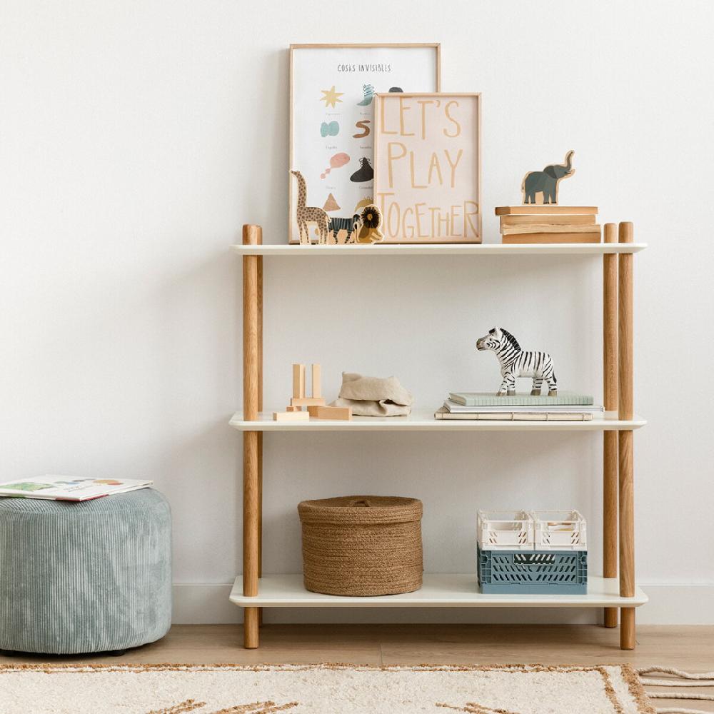 kenay home Estantería 82 blanco-natural infantil
