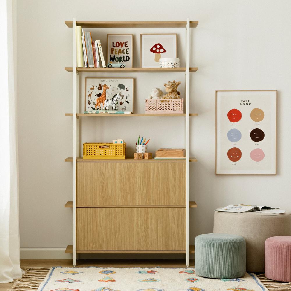 kenay home Estantería alta blanca infantil