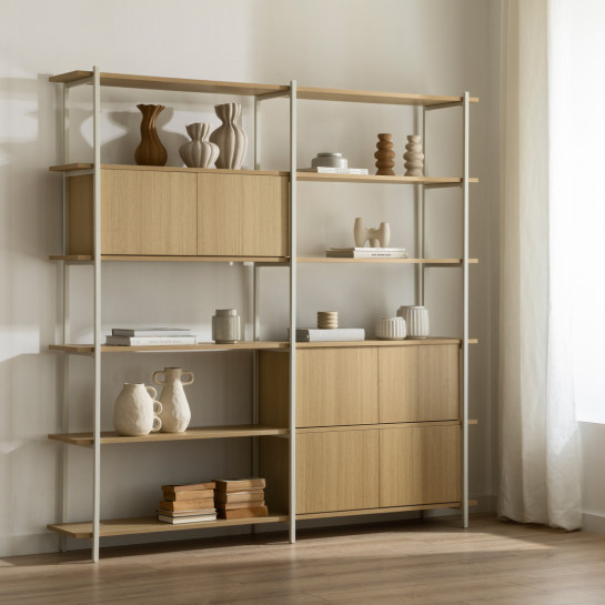 Kenay Home Estantería Alta Doble Blanca