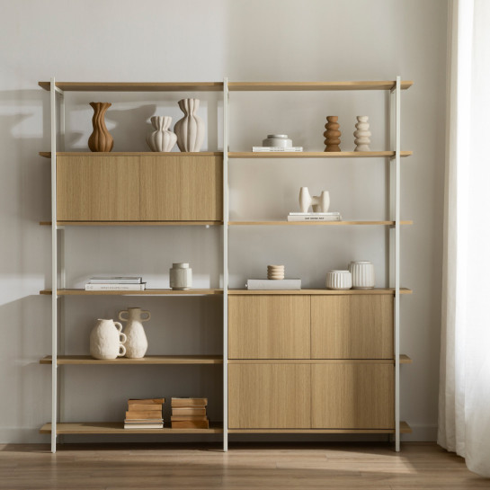 Kenay Home Estantería Alta Doble Blanca