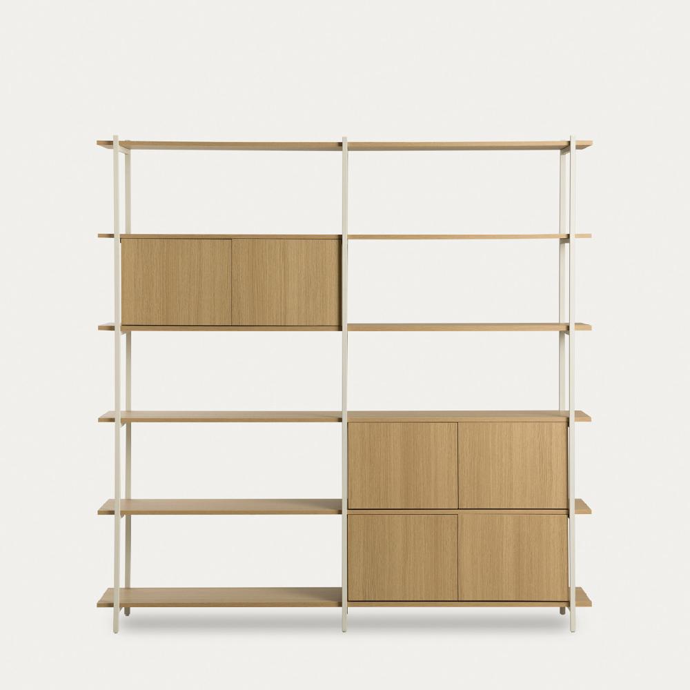 kenay home Estantería alta doble blanca