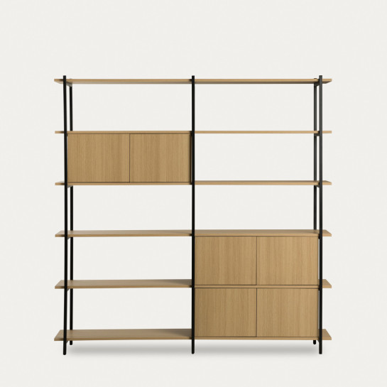 Kenay Home Estantería Alta Doble Negra