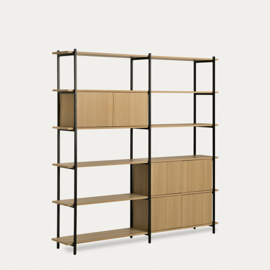 Kenay Home Estantería Alta Doble Negra