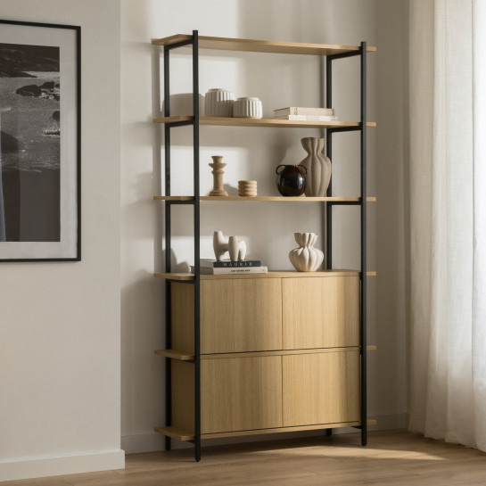 Kenay Home Estantería Alta Negra