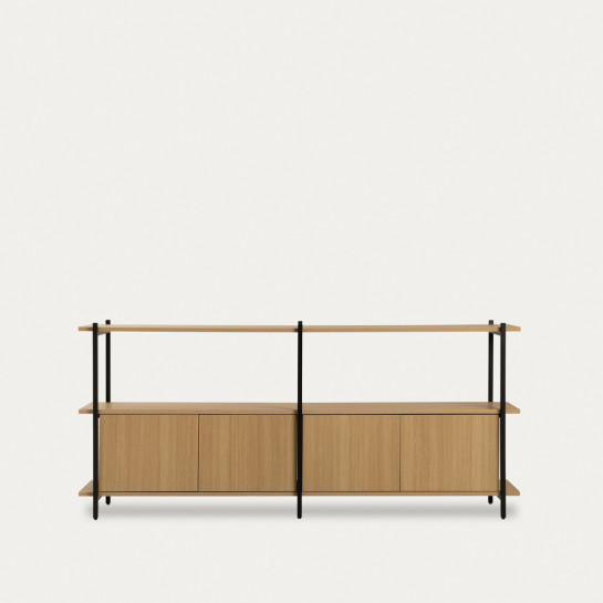 Kenay Home Estantería Baja Doble Negra