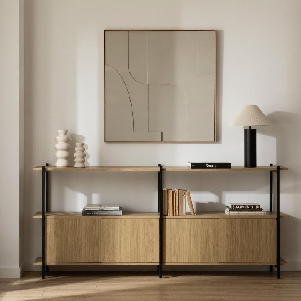 kenay home Estantería baja doble negra