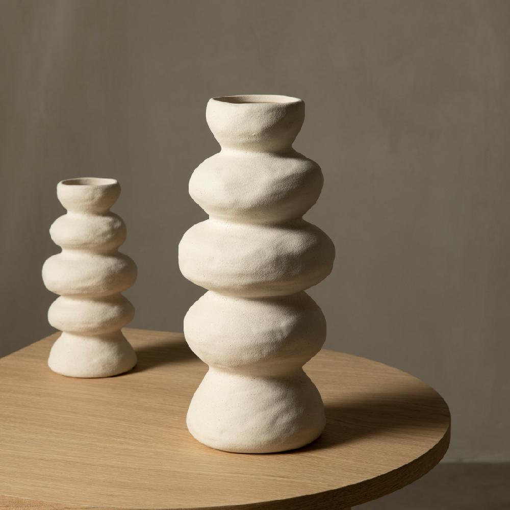 kenay home Jarrón cerámica blanco