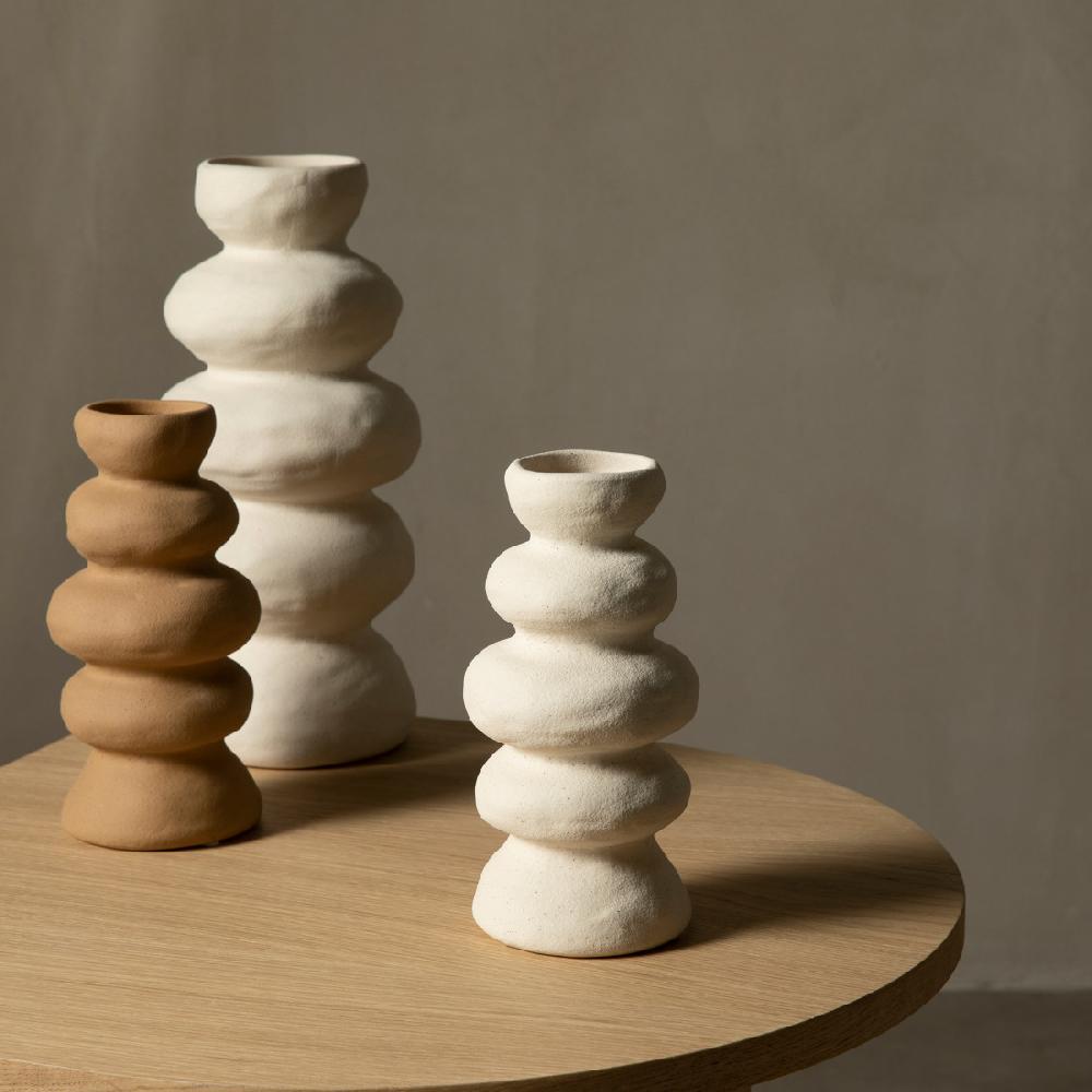 kenay home Jarrón cerámica blanco