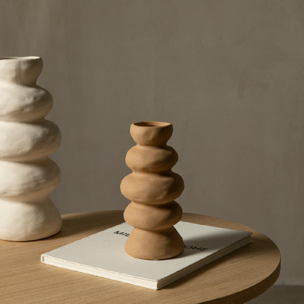 kenay home Jarrón cerámica marrón