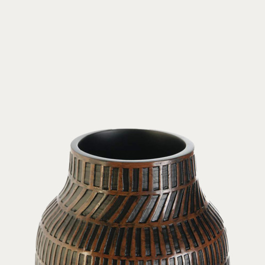 Kenay Home Jarrón Resina Marrón Grande