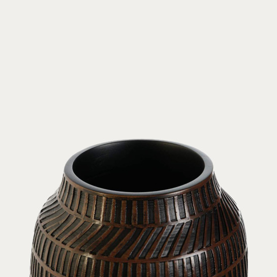 Kenay Home Jarrón Resina Marrón Pequeño