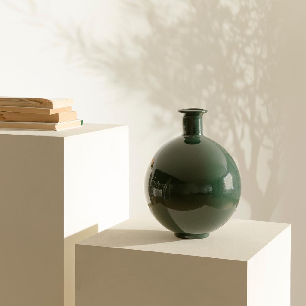 kenay home Jarrón vidrio azul