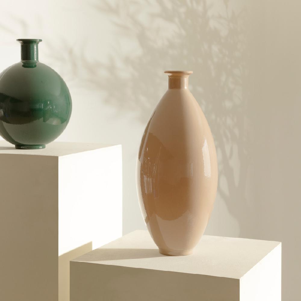 kenay home Jarrón vidrio beige