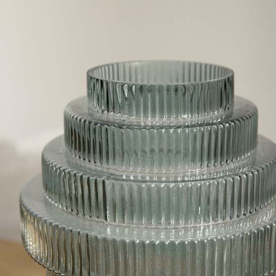 Kenay Home Jarrón Vidrio Gris